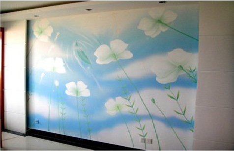 习水画墙绘怎么画好白云的蓬松感?