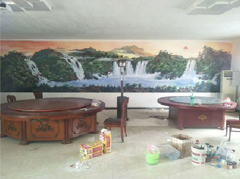 习水墙绘-写实风景