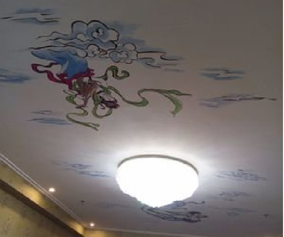 习水如何快速绘制天花板上的手绘墙？