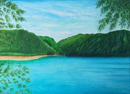 习水在墙绘中，如何绘画绿水青山？